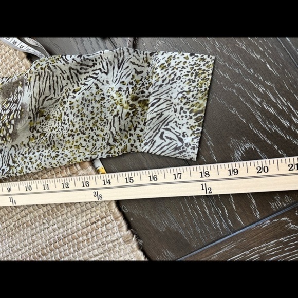 Bcbgmxazria Sheer Long Sleeve Blouse With Mini Zebra Print - Picture 14 of 16